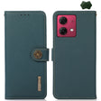 For Motorola Moto G84 5G KHAZNEH Custer Genuine Leather RFID Phone Case(Green) - Motorola Cases by PMC TechLife | Online Shopping South Africa | PMC TechLife | Buy Now Pay Later Mobicred