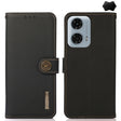 For Motorola Moto G24 KHAZNEH Custer Genuine Leather RFID Phone Case(Black) - Motorola Cases by PMC TechLife | Online Shopping South Africa | PMC TechLife | Buy Now Pay Later Mobicred