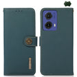 For Motorola Moto G85 KHAZNEH Custer Genuine Leather RFID Phone Case(Green) - Motorola Cases by PMC TechLife | Online Shopping South Africa | PMC TechLife | Buy Now Pay Later Mobicred