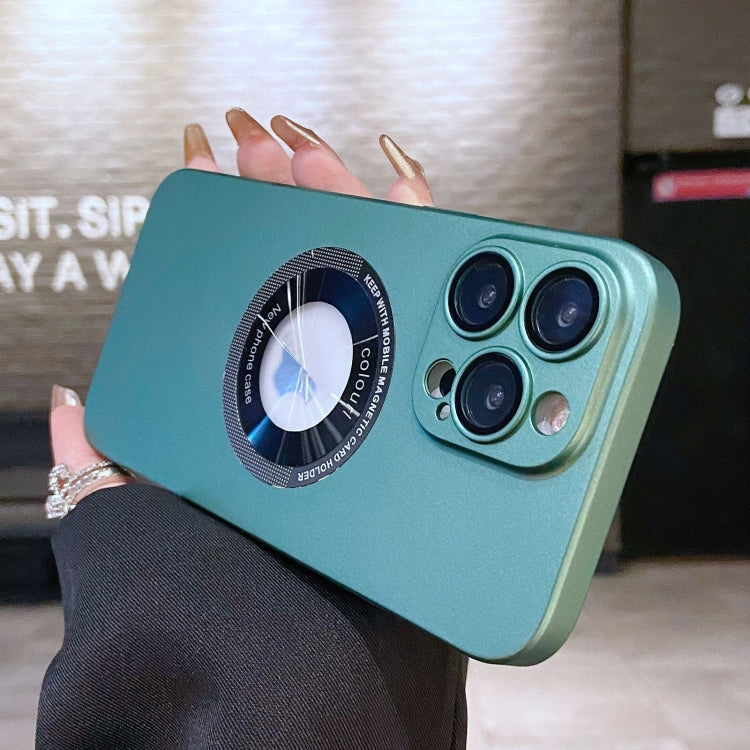 For iPhone 12 Pro Max Electroplating Oil Injection Magsafe Magnetic PC Phone Case(Green) - iPhone 12 Pro Max Cases by PMC TechLife | Online Shopping South Africa | PMC TechLife