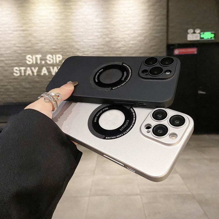 For iPhone 11 Pro Max Electroplating Oil Injection Magsafe Magnetic PC Phone Case(Silver) - iPhone 11 Pro Max Cases by PMC TechLife | Online Shopping South Africa | PMC TechLife