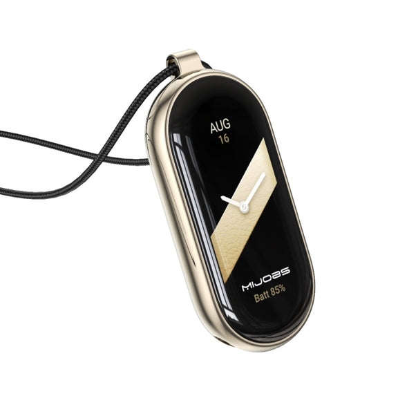For Xiaomi Smart Band 10 / 9 / 8 Mijobs Stainless Steel Buckle Wax Rope Necklace(Black+Light Gold)