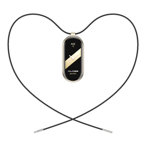 For Xiaomi Smart Band 10 / 9 / 8 Mijobs Stainless Steel Buckle Wax Rope Necklace(Black+Light Gold)