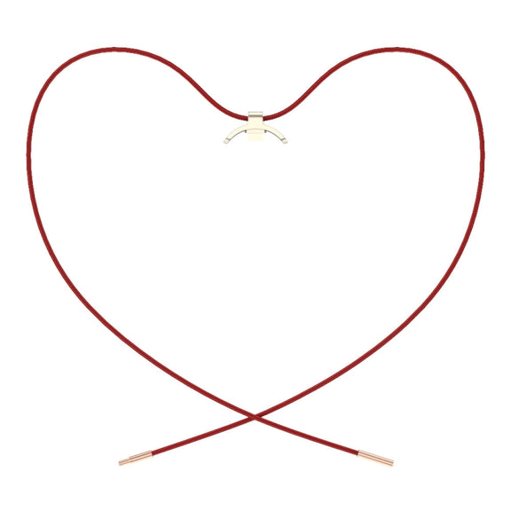 For Xiaomi Smart Band 10 / 9 / 8 Mijobs Stainless Steel Buckle Wax Rope Necklace(Red+Light Gold)