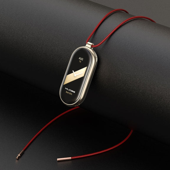 For Xiaomi Smart Band 10 / 9 / 8 Mijobs Stainless Steel Buckle Wax Rope Necklace(Red+Light Gold)