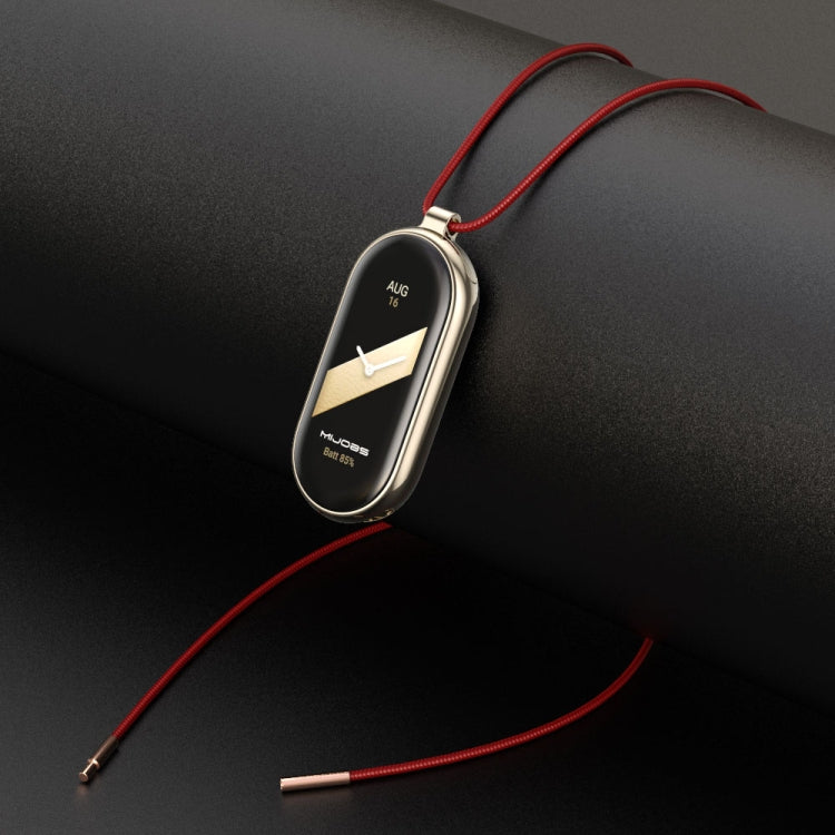 For Xiaomi Smart Band 10 / 9 / 8 Mijobs Stainless Steel Buckle Wax Rope Necklace(Red+Light Gold)