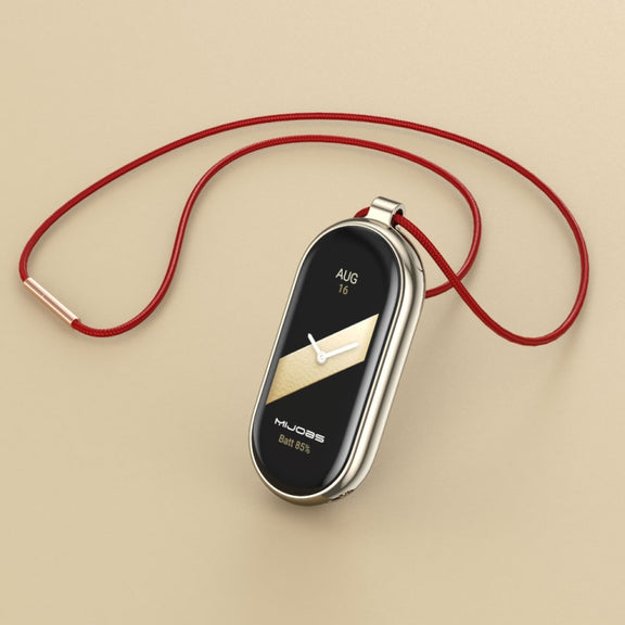 For Xiaomi Smart Band 10 / 9 / 8 Mijobs Stainless Steel Buckle Wax Rope Necklace(Red+Light Gold)