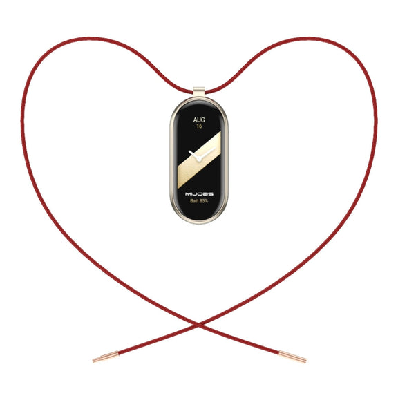 For Xiaomi Smart Band 10 / 9 / 8 Mijobs Stainless Steel Buckle Wax Rope Necklace(Red+Light Gold)