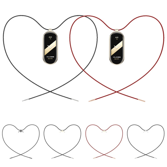 For Xiaomi Smart Band 10 / 9 / 8 Mijobs Stainless Steel Buckle Wax Rope Necklace(Black)