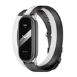 For Xiaomi Mi Band 8 / 9 / 9 NFC Mijobs Double-Loop Leather Watch Band(Black+White+Silver) - free shipping - PMC TechLife - Order now!