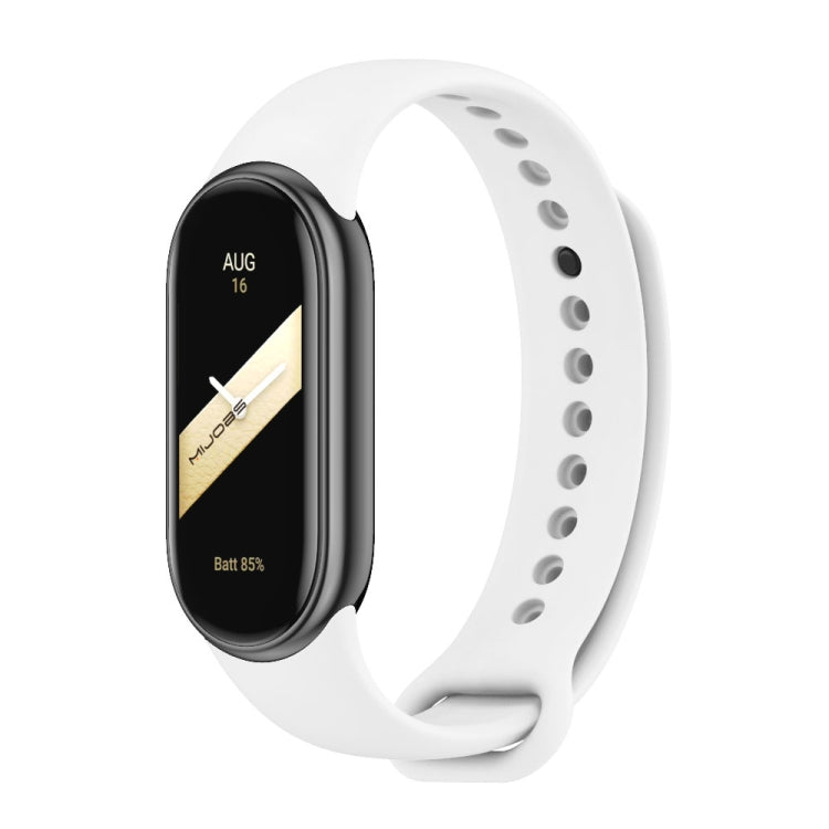 For Xiaomi Mi Band 8 / 9 Mijobs Solid Color Silicone Watch Band(White) - Watch Bands by MIJOBS | Online Shopping South Africa | PMC TechLife | Buy Now Pay Later Mobicred