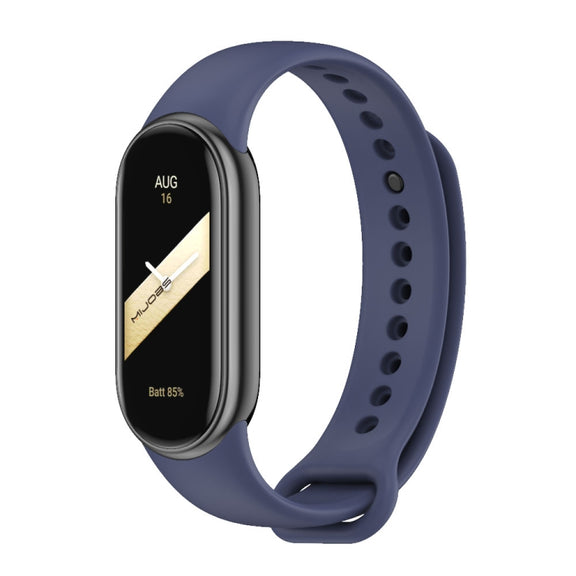 For Xiaomi Smart Band 10 / 9 / 8 Mijobs Solid Color Silicone Watch Band(Midnight Blue)