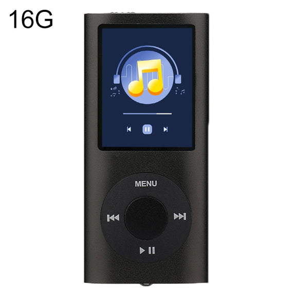 1.8 inch TFT Screen Metal MP4 Player With 16G TF Card+Earphone+Cable(Black)
