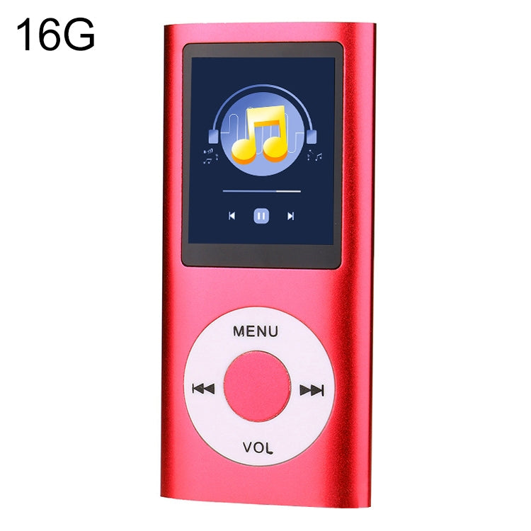 1.8 inch TFT Screen Metal MP4 Player With 16G TF Card+Earphone+Cable(Red) - free shipping - PMC Jewellery - Order now!