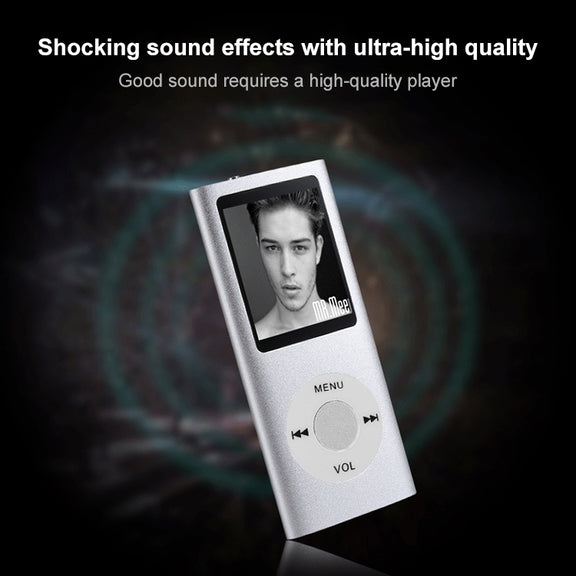1.8 inch TFT Screen Metal MP4 Player With 16G TF Card+Earphone+Cable(Black)
