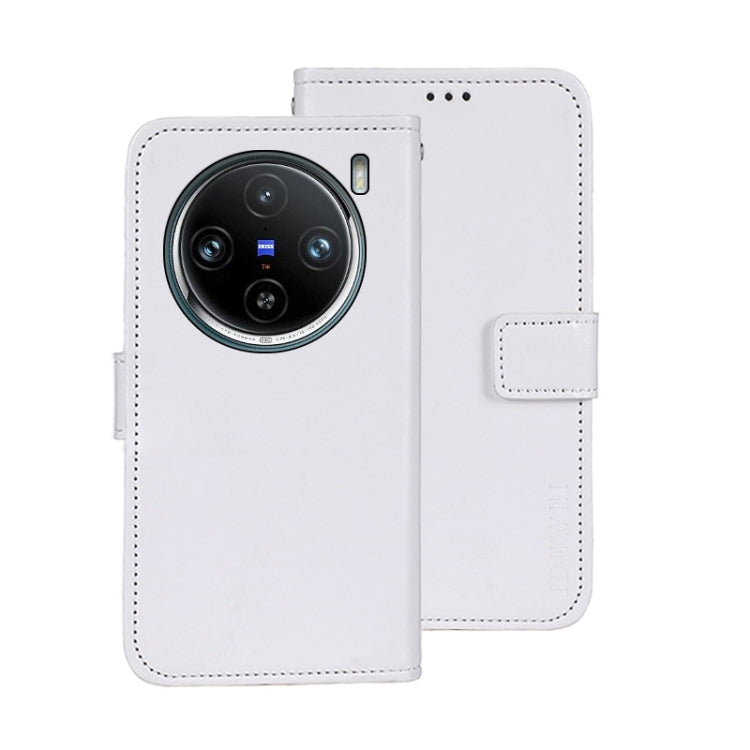 For vivo X100 Pro idewei Crazy Horse Texture Leather Phone Case(White) - vivo Cases by idewei | Online Shopping South Africa | PMC Jewellery | Buy Now Pay Later Mobicred