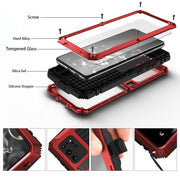 For Samsung Galaxy S20 Plus R-JUST Water-resistant Shockproof Dustproof Metal + Silicone Protective Case(Red)