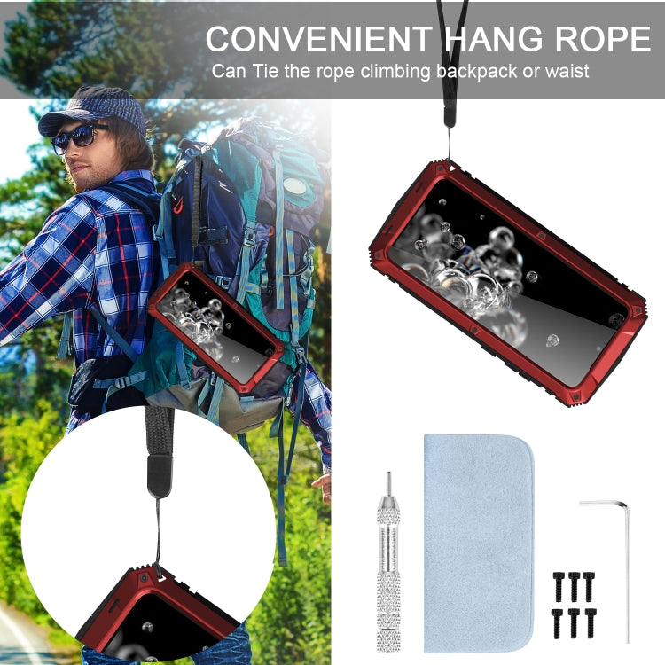 For Samsung Galaxy S20 Ultra R-JUST Waterproof Shockproof Dustproof Metal + Silicone Protective Case(Red) - free shipping - PMC TechLife - Order now!