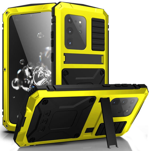 For Samsung Galaxy S20 Ultra R-JUST Water-resistant Shockproof Dustproof Metal + Silicone Protective Case(Yellow)