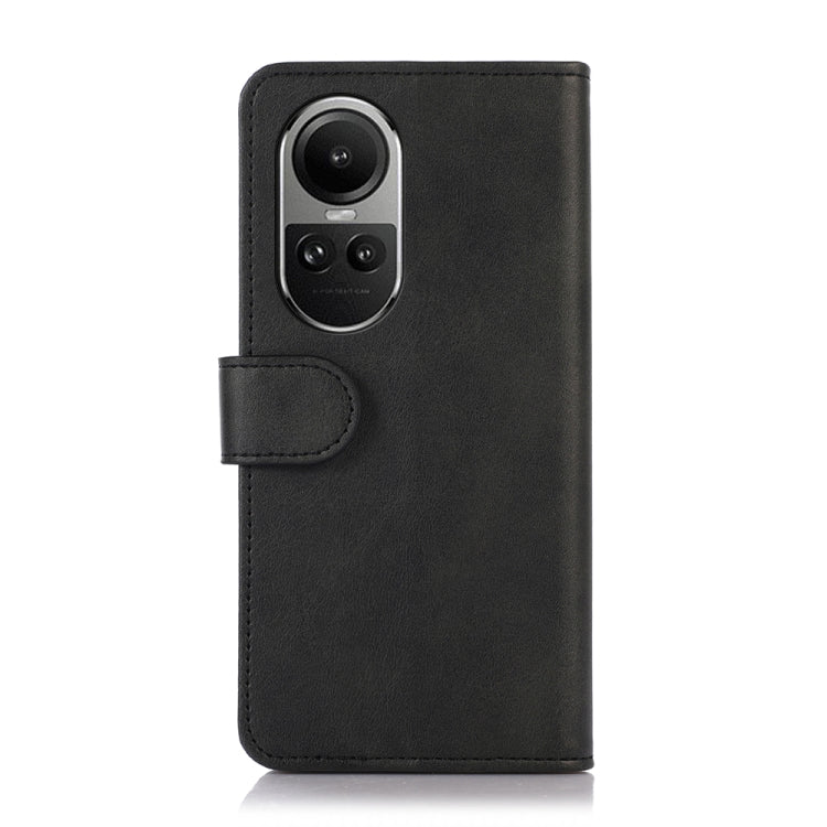 For OPPO Reno10 / Reno10 Pro Global Cow Texture Flip Leather Phone Case(Black) - OPPO Cases by PMC TechLife | Online Shopping South Africa | PMC TechLife | Buy Now Pay Later Mobicred