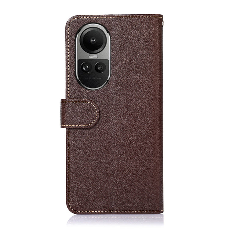 For OPPO Reno10 / Reno10 Pro Global KHAZNEH Litchi Texture Leather RFID Phone Case(Brown) - OPPO Cases by PMC TechLife | Online Shopping South Africa | PMC TechLife | Buy Now Pay Later Mobicred