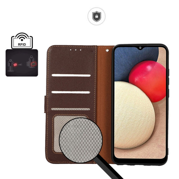 For OPPO Reno10 / Reno10 Pro Global KHAZNEH Litchi Texture Leather RFID Phone Case(Brown)