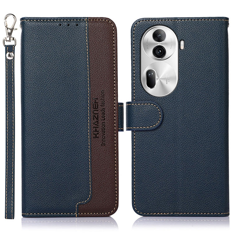 For OPPO Reno11 Pro Global KHAZNEH Litchi Texture Leather RFID Phone Case(Blue) - Reno11 Pro Cases by PMC TechLife | Online Shopping South Africa | PMC TechLife | Buy Now Pay Later Mobicred