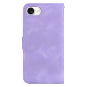 For iPhone 16e Seven-shaped Embossed Leather Phone Case(Purple)