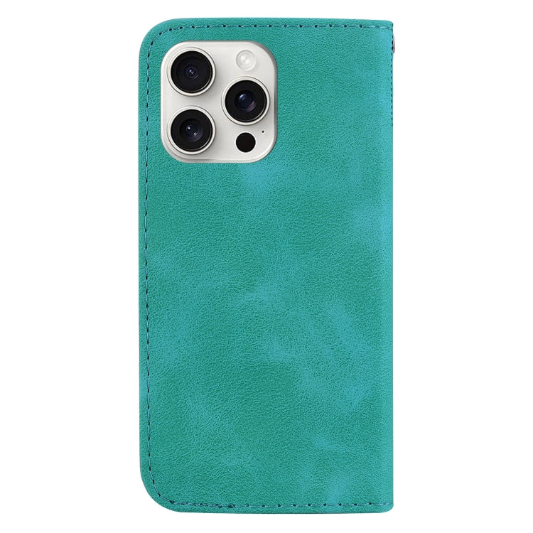 For iPhone 16 Pro Max Seven-shaped Embossed Leather Phone Case(Green) - free shipping - PMC TechLife - Order now!