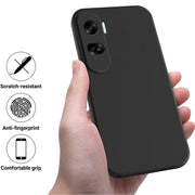 For Honor 90 Lite / X50i Pure Color Liquid Silicone Shockproof Phone Case(Black)