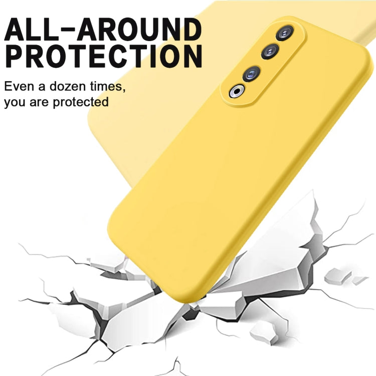 For Honor 90 Pro Pure Color Liquid Silicone Shockproof Phone Case(Yellow) - Honor Cases by PMC TechLife | Online Shopping South Africa | PMC TechLife | Buy Now Pay Later Mobicred