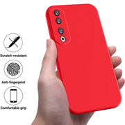 For Honor 90 Pro Pure Color Liquid Silicone Shockproof Phone Case(Red)