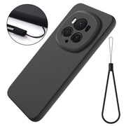 For Honor Magic6 Pro Pure Color Liquid Silicone Shockproof Phone Case(Black)