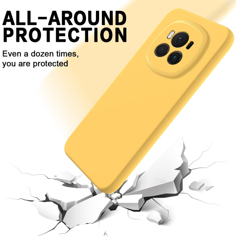 For Honor Magic6 Pure Color Liquid Silicone Shockproof Phone Case(Yellow) - Honor Cases by PMC TechLife | Online Shopping South Africa | PMC TechLife | Buy Now Pay Later Mobicred