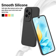 For Honor 200 Lite Global Solid Color Liquid Silicone Dropproof Full Coverage Phone Case(Black)