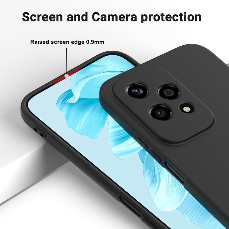 For Honor 200 Lite Global Solid Color Liquid Silicone Dropproof Full Coverage Phone Case(Black)