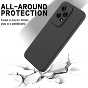For Honor 200 Lite Global Solid Color Liquid Silicone Dropproof Full Coverage Phone Case(Black)