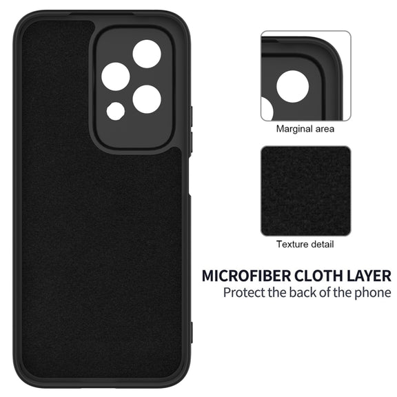 For Honor 200 Lite Global Solid Color Liquid Silicone Dropproof Full Coverage Phone Case(Black)