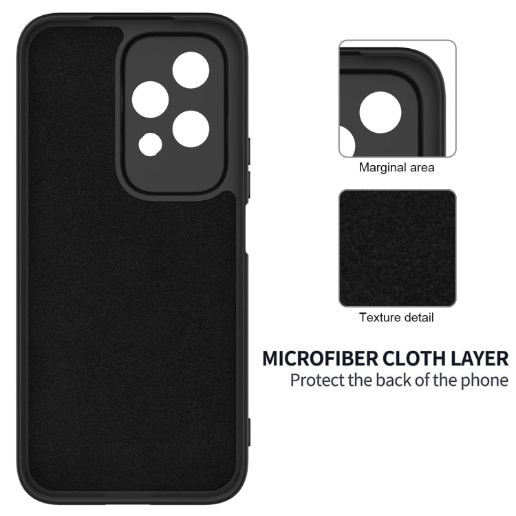 For Honor 200 Lite Global Solid Color Liquid Silicone Dropproof Full Coverage Phone Case(Black)