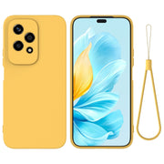 For Honor 200 Lite Global Solid Color Liquid Silicone Dropproof Full Coverage Phone Case(Yellow)