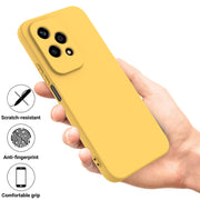 For Honor 200 Lite Global Solid Color Liquid Silicone Dropproof Full Coverage Phone Case(Yellow)