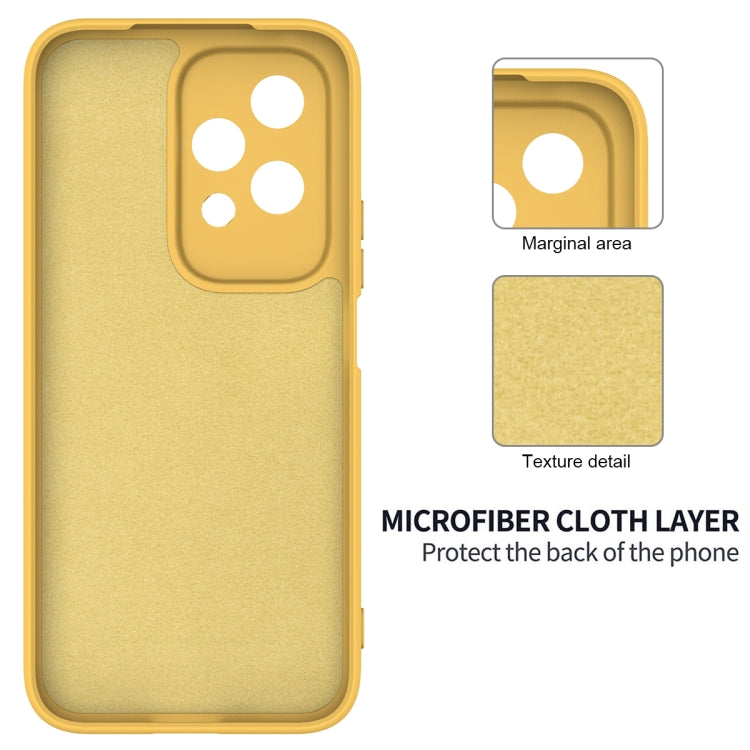 For Honor 200 Lite Global Solid Color Liquid Silicone Dropproof Full Coverage Phone Case(Yellow)