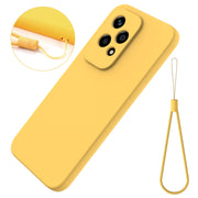 For Honor 200 Lite Global Solid Color Liquid Silicone Dropproof Full Coverage Phone Case(Yellow)