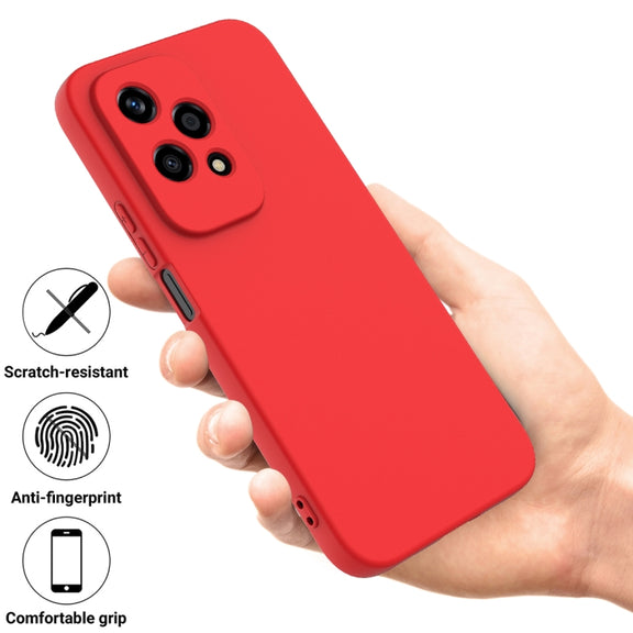For Honor 200 Lite Global Solid Color Liquid Silicone Dropproof Full Coverage Phone Case(Red)