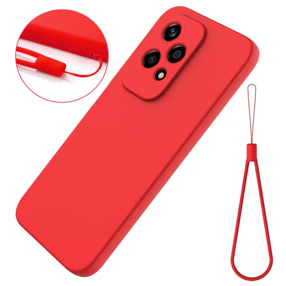For Honor 200 Lite Global Solid Color Liquid Silicone Dropproof Full Coverage Phone Case(Red)