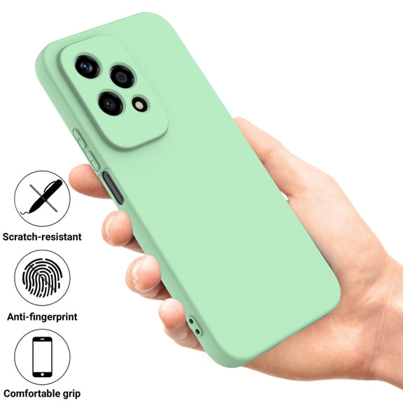 For Honor 200 Lite Global Solid Color Liquid Silicone Dropproof Full Coverage Phone Case(Green)
