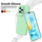 For Honor 200 Lite Global Solid Color Liquid Silicone Dropproof Full Coverage Phone Case(Green)