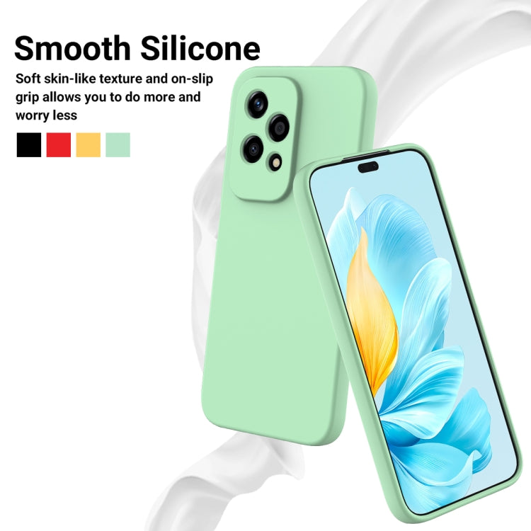 For Honor 200 Lite Global Solid Color Liquid Silicone Dropproof Full Coverage Phone Case(Green)