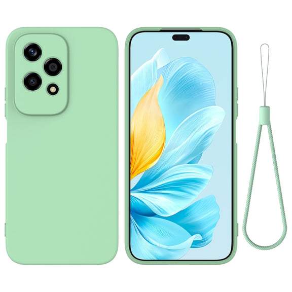For Honor 200 Lite Global Solid Color Liquid Silicone Dropproof Full Coverage Phone Case(Green)
