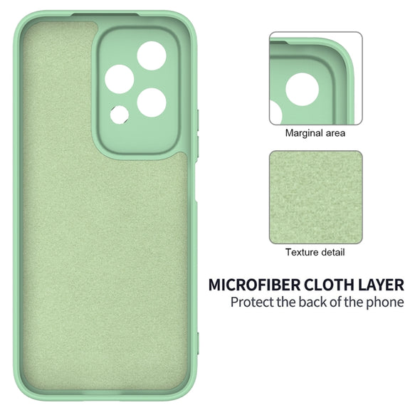 For Honor 200 Lite Global Solid Color Liquid Silicone Dropproof Full Coverage Phone Case(Green)